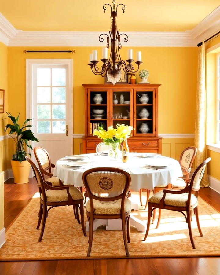 Cheerful Yellow Dining Room for a Sunny Atmosphere