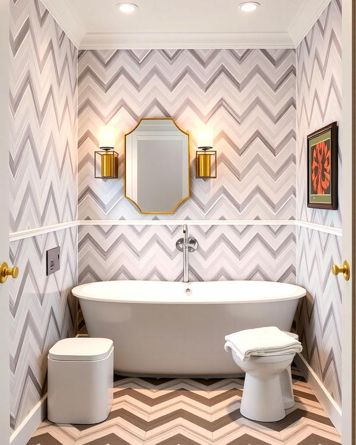 Chevron Pattern Wainscoting