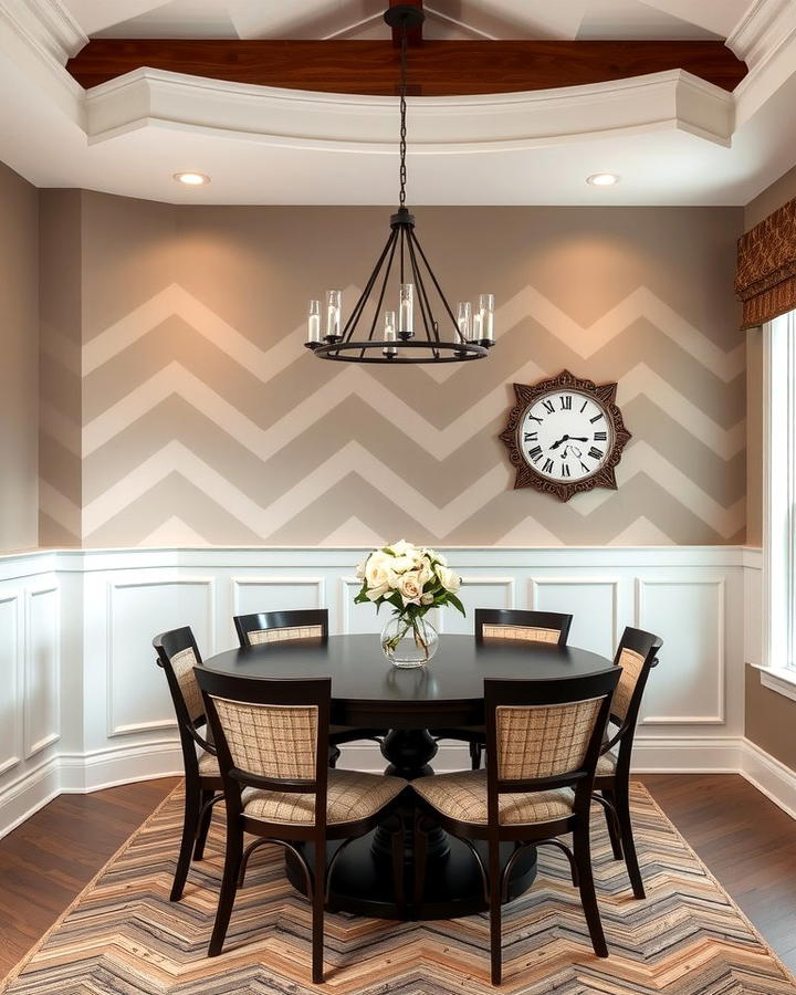 Chevron Pattern Wainscoting for a Modern Twist