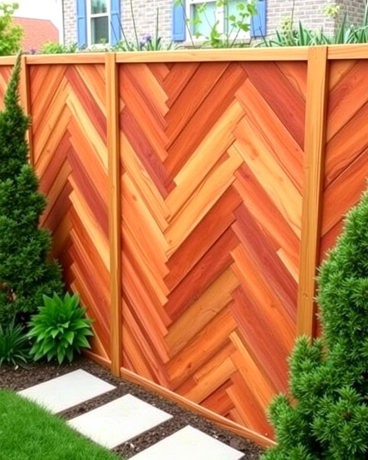 Chevron Pattern Wooden Retaining Walls