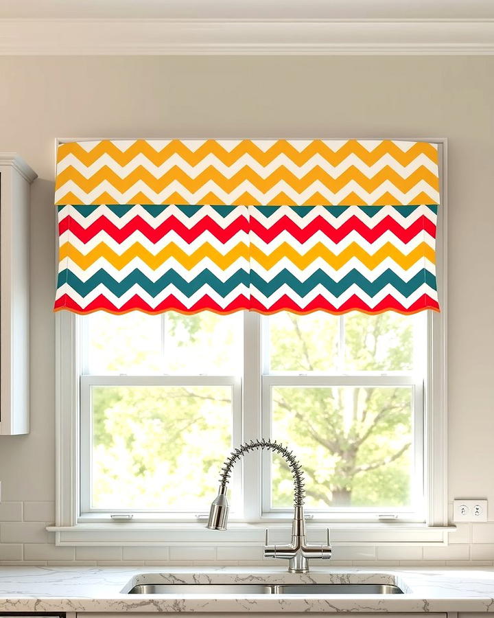 Chevron Print Valances for Modern Style