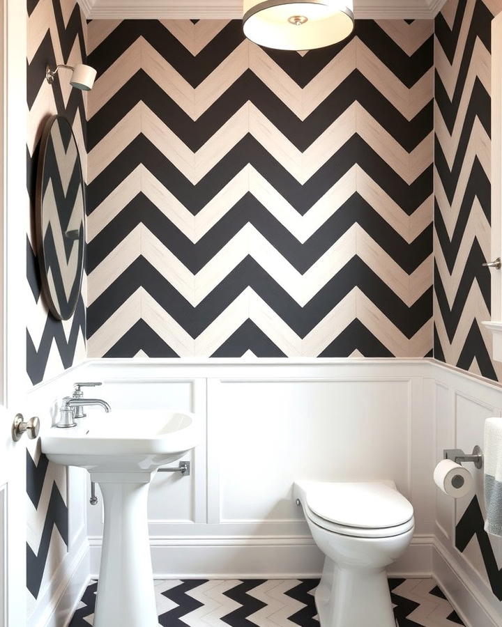 Chevron Wainscoting for Dynamic Design