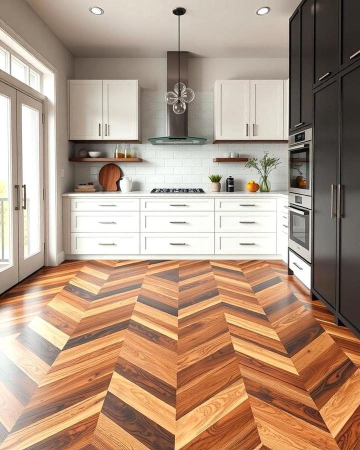 Chevron Wood Floors for a Bold Statement