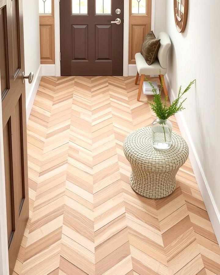 Chevron Wood Look Tiles for Warmth and Style