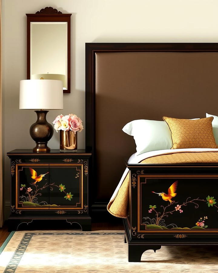 Chinoiserie Nightstands with Intricate Details