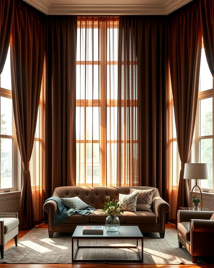 Chocolate Brown Curtains for Dramatic Flair