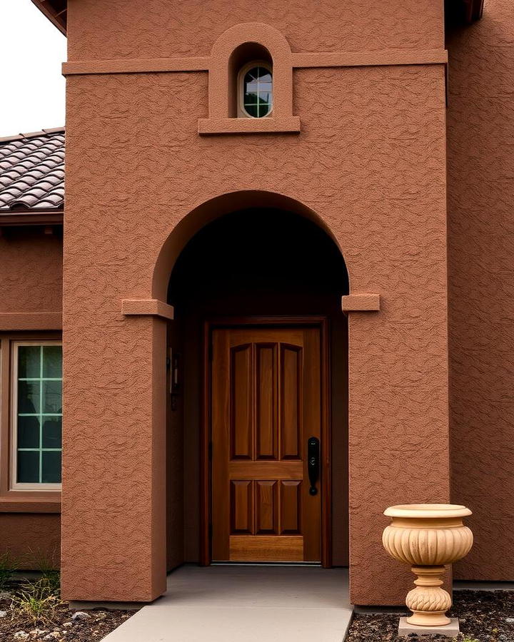 Chocolate Brown with Textured Stucco