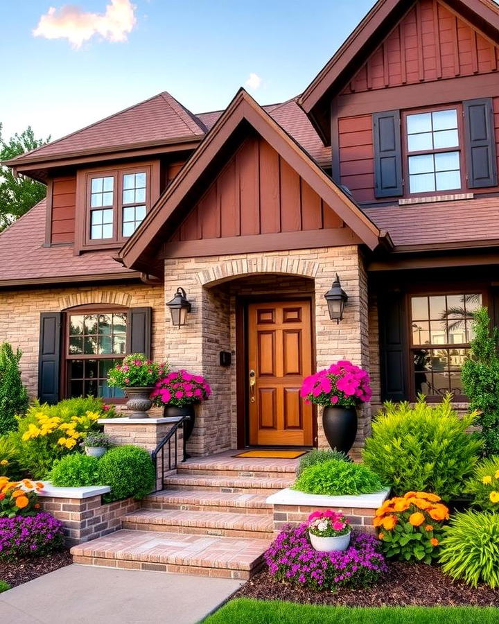 Chocolate Brown with Vibrant Landscaping