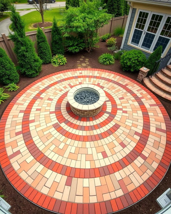 Circular Herringbone Patio Design