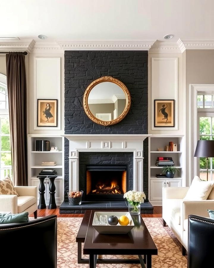 Classic Black Stone and White Trim