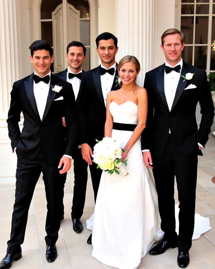 Classic Black and White Wedding Attire Idea