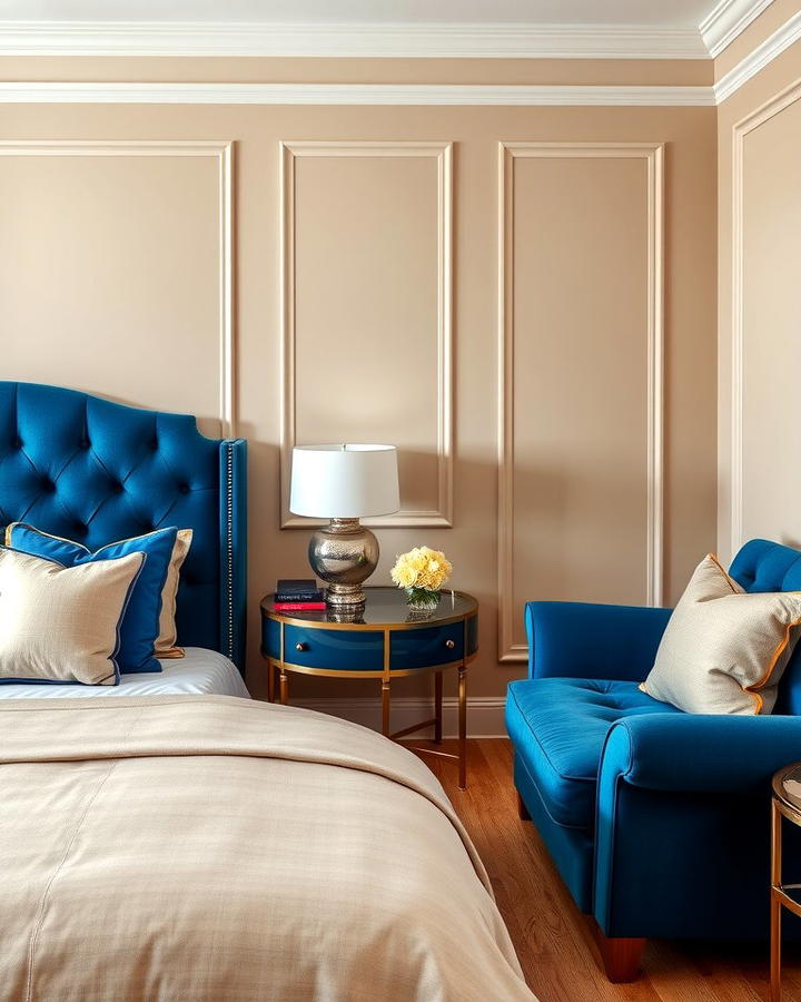 Classic Elegance with Blue Upholstery