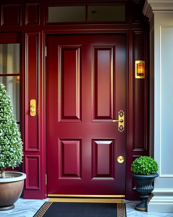 Classic Elegance with Dark Red and Brass Accents