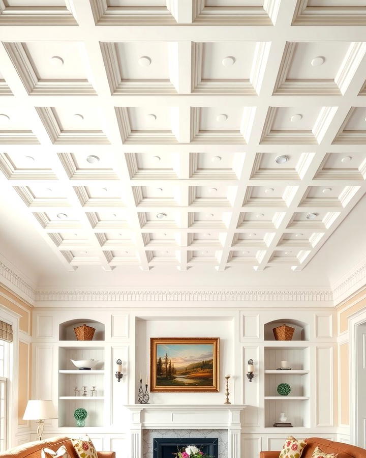 Classic White Coffered Ceiling