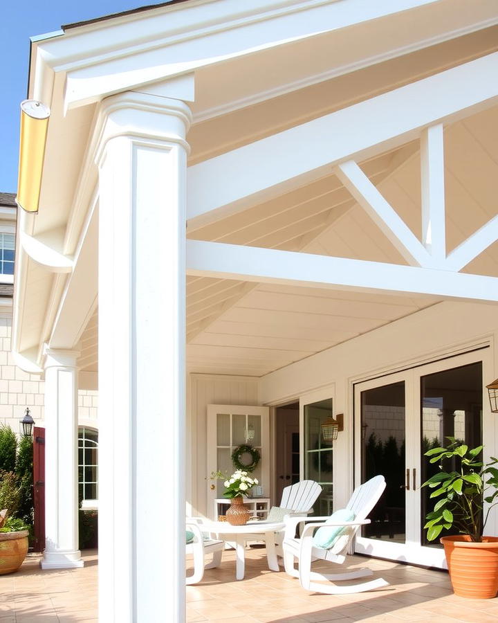 Classic White Gable Patio Roof