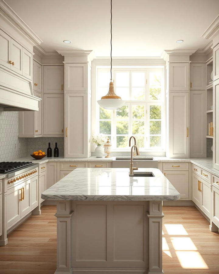 Classic White Kitchen Island