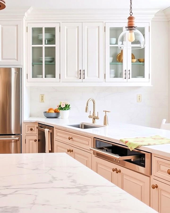 Classic White Marble Kitchen Countertop