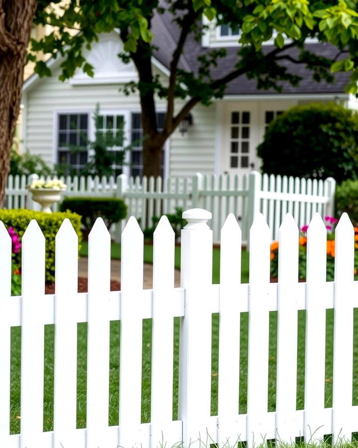 Classic White Picket Fence