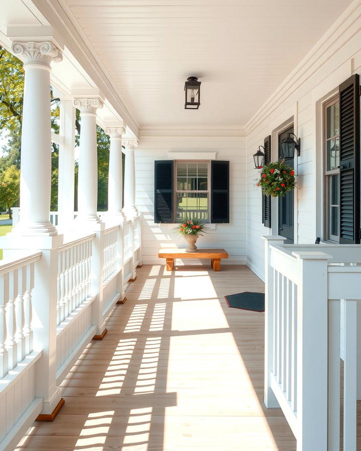 Classic White Wooden Railings