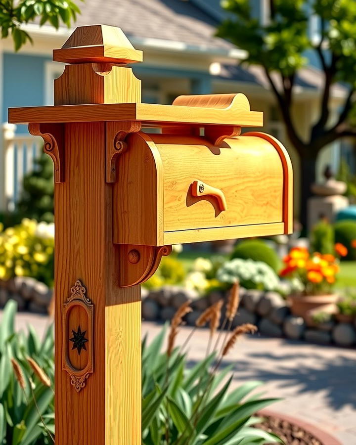 Classic Wooden Mailbox Post