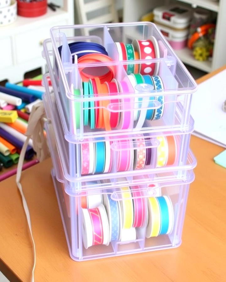 Clear Plastic Bins with Dividers