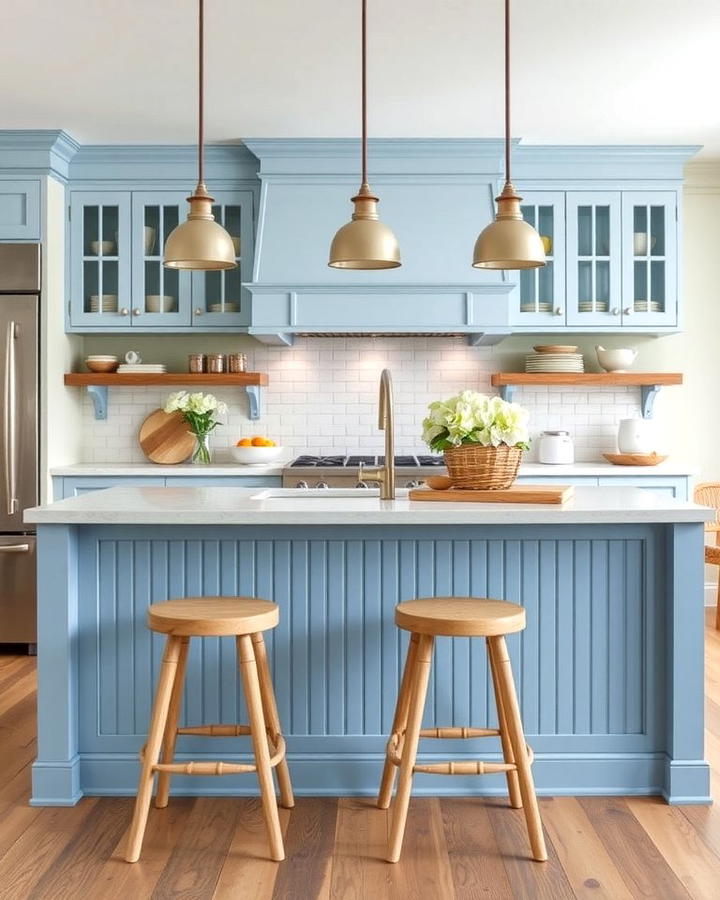 Coastal Blue Islands with Beadboard Details