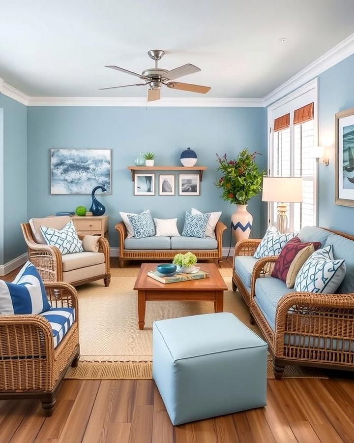 Coastal Charm with Blue and Beige Accents