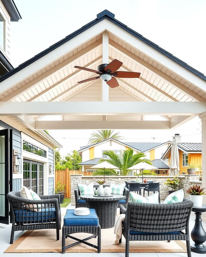 Coastal Inspired Gable Patio Roof