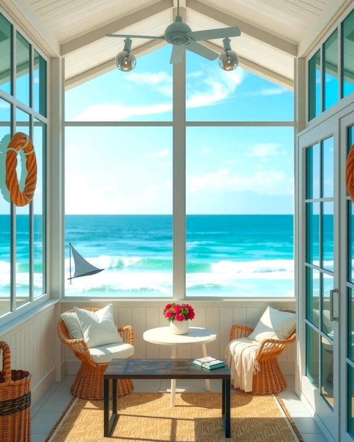 Coastal Inspired Glass Porch