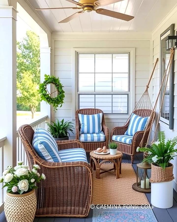 Coastal Inspired Porch with Beachy Vibes