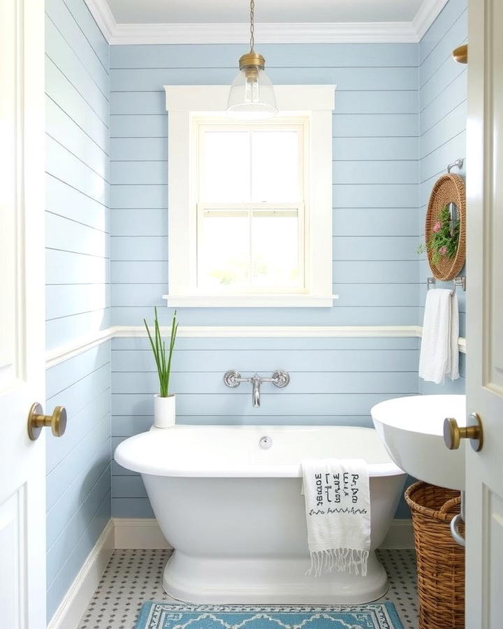 Coastal Inspired Shiplap Wainscoting