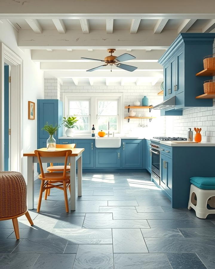 Coastal Kitchens with Blue Grey Slate