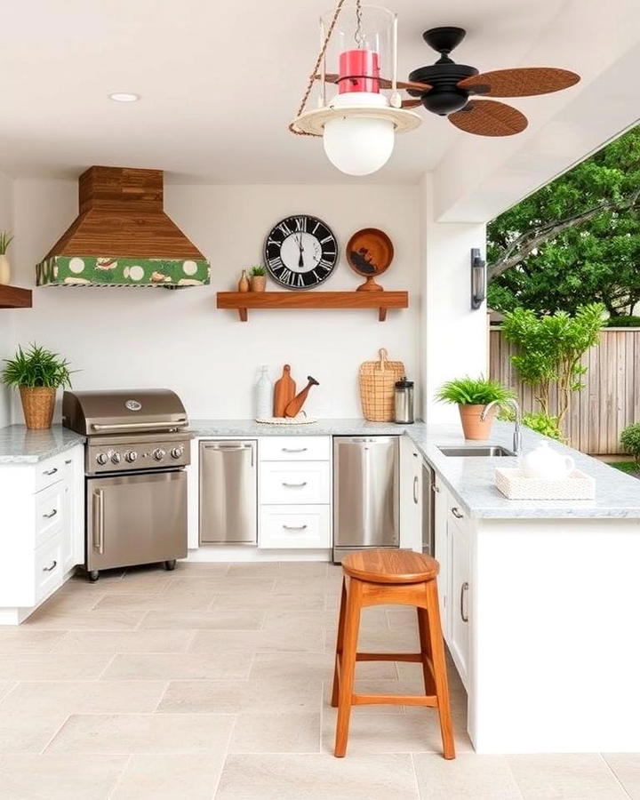 Coastal Stucco Kitchen with Nautical Accents