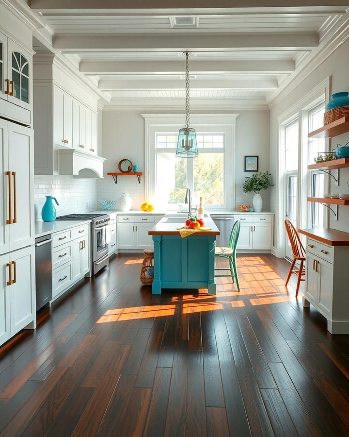 Coastal Vibes with Dark Wood Floors