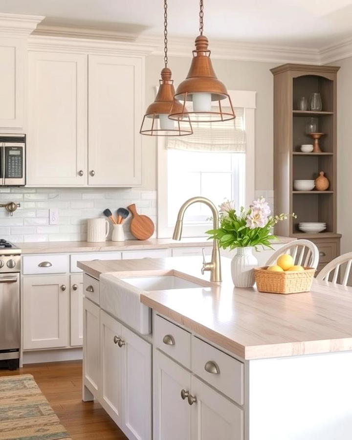 Coastal Vibes with Whitewashed Wood Countertops