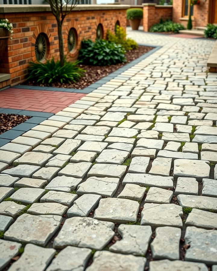 Cobblestone Style Concrete Path