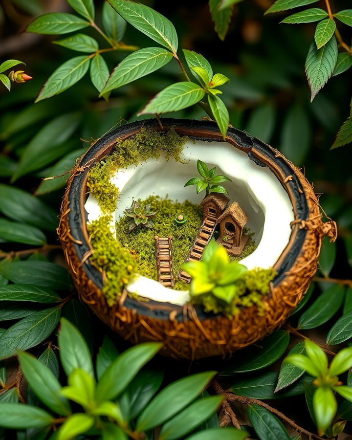 Coconut Shell Fairy Garden