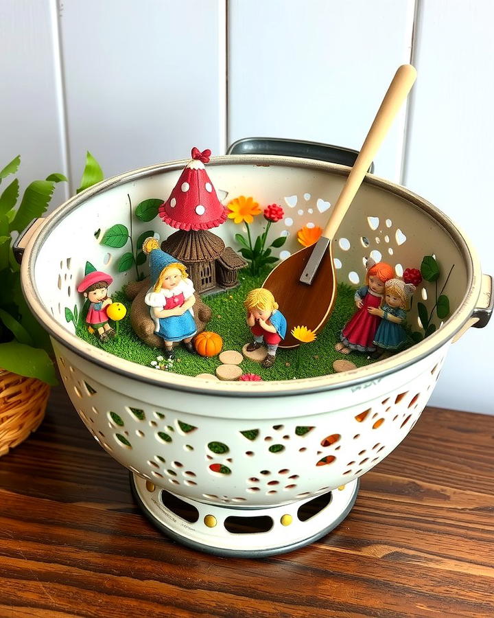 Colander Fairy Garden