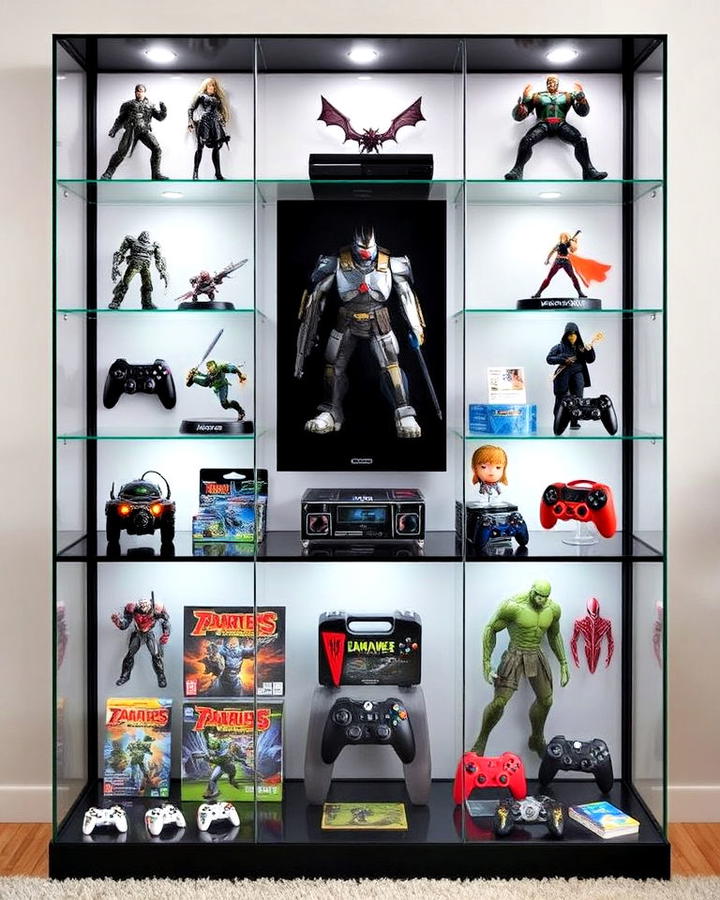 Collectible Display Case for Gamer Room