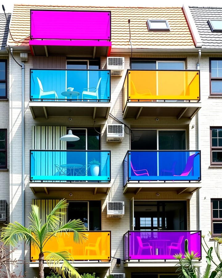 Color Coated Glass Balconies for a Vibrant Look