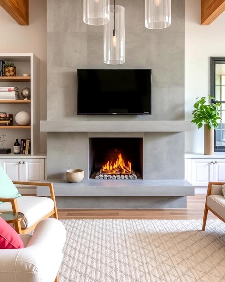 Colored Concrete Fireplaces