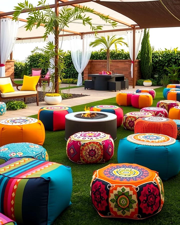 Colorful Outdoor Poufs