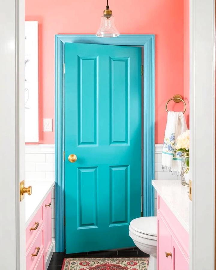 Colorful Painted Pocket Door for a Bold Statement