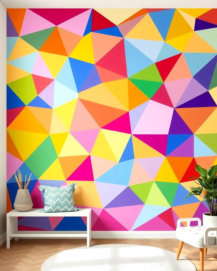 Colorful Polygon Mural