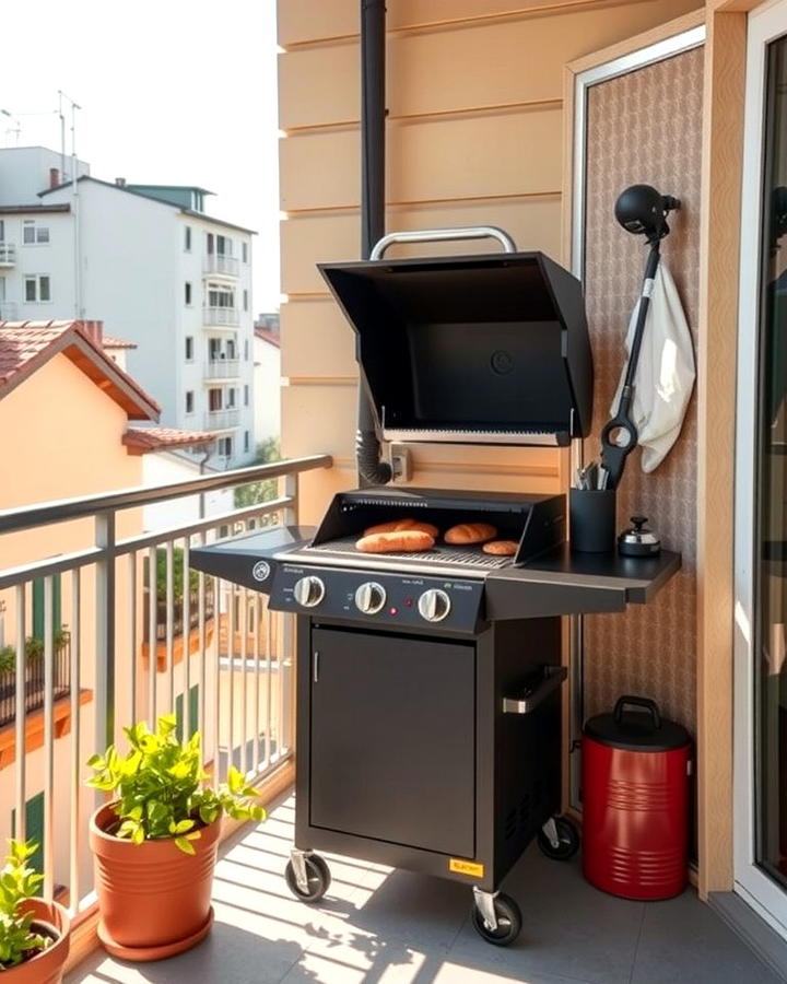 Compact Balcony Grill Station