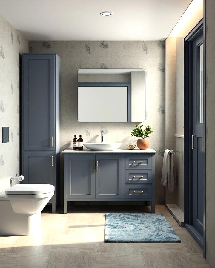 Compact Grey Vanity for Small Spaces