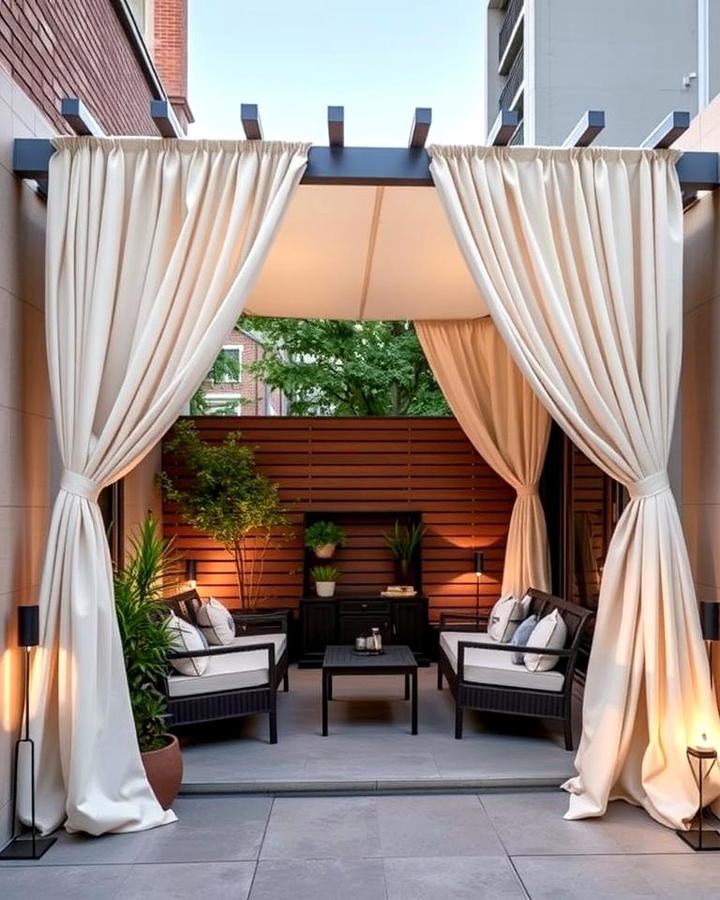 Compact Pergola with Curtains