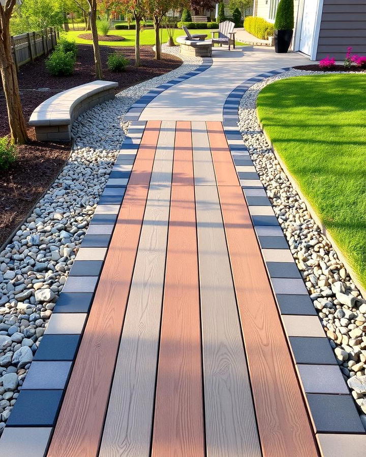 Composite Walkways with Mixed Material Borders