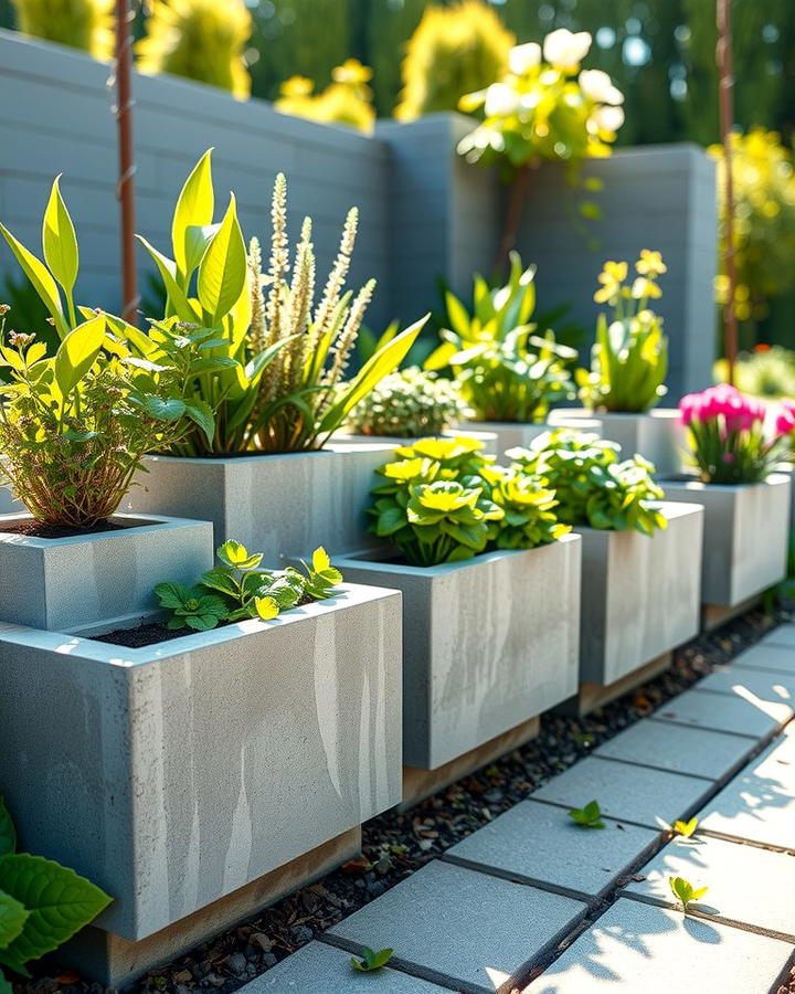 Concrete Block Planters