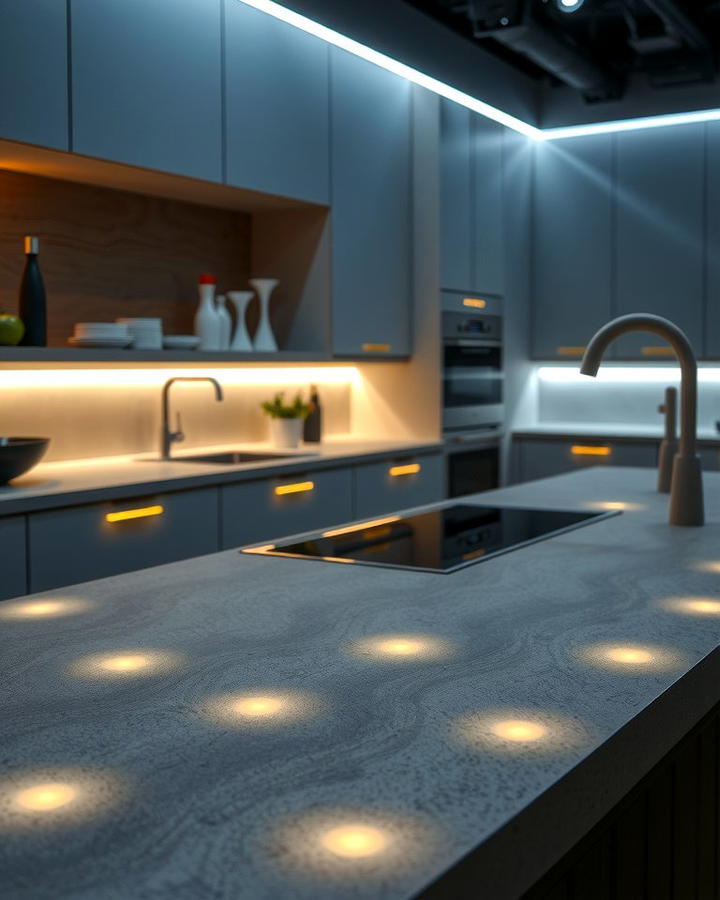 Concrete Countertops with LED Lighting